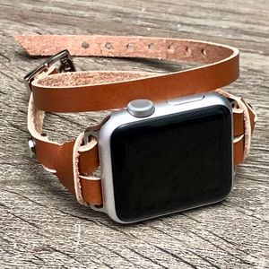Genuine Leather Double Tour Apple Watch Strap Band
